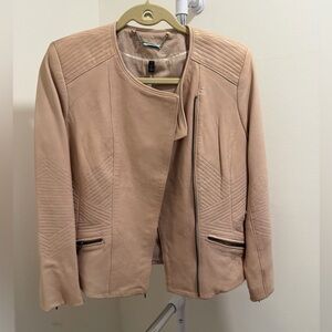 Women's Pink Faux Leather Jacket